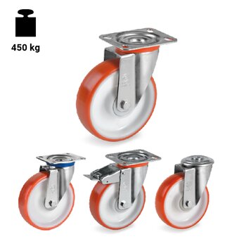 TR-60CC-NL-M-Ruote con supporti per carichi leggeri e supporti per carichi medi